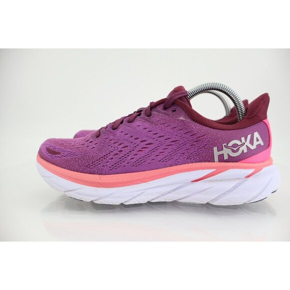 Hoka One One Clifton 8 Womens Grape Wine Beautyberry Running Shoes Size 9.5 B - Picture 5 of 13